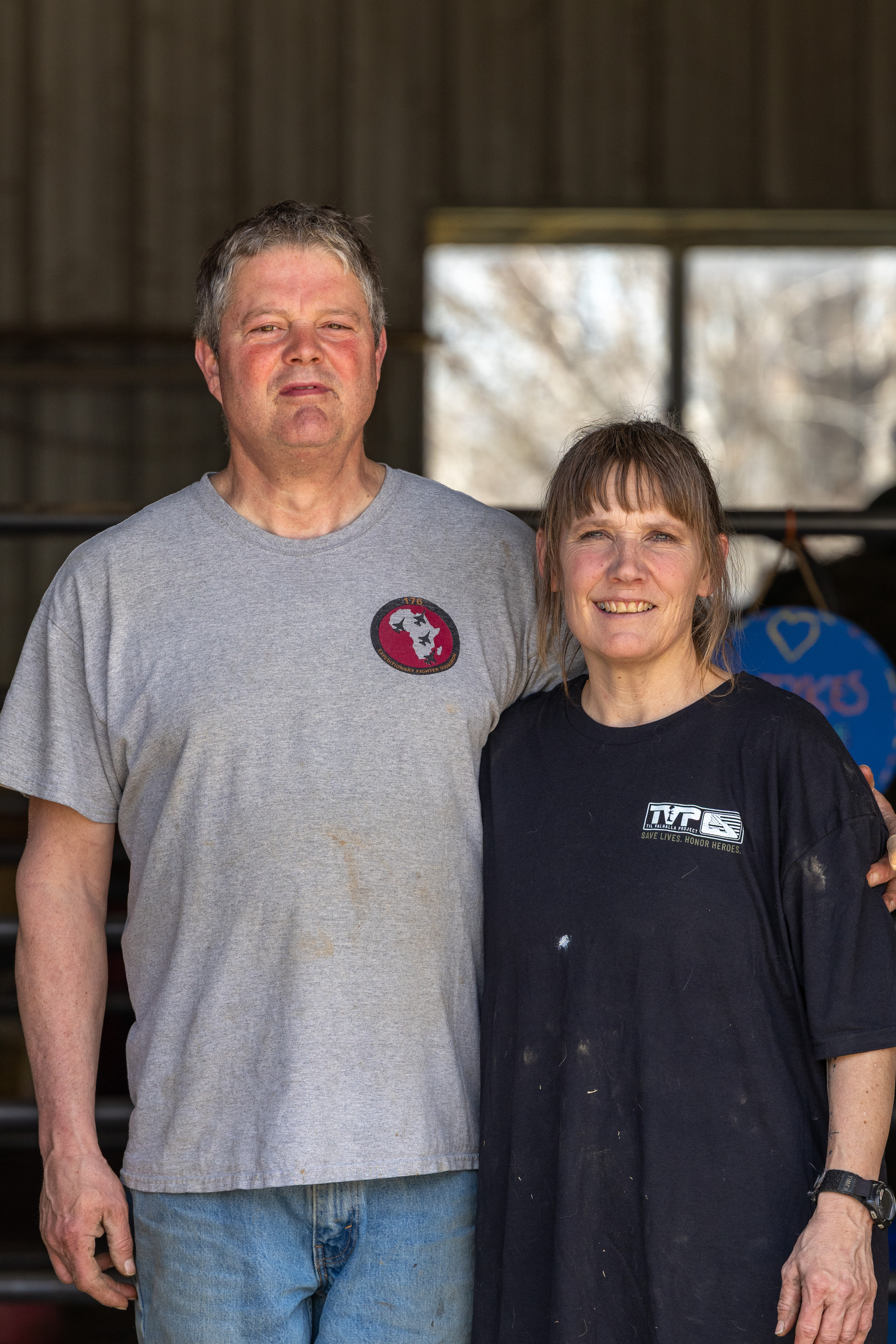 Rob and Becky with the herd